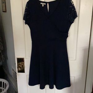 Navy blue shirt sleeve dress